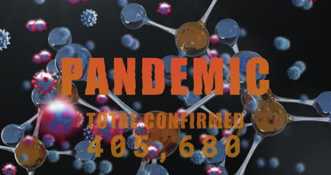 Abstract Pandemic Concept with Virus Cells and Statistical Alert