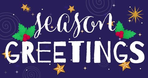 Season's Greetings with Festive Christmas Decorations