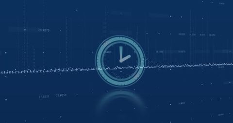 Digital Clock Overlay on Abstract Data Flow Background - Download Free Stock Images Pikwizard.com