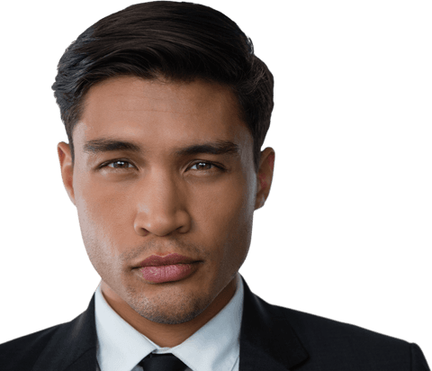 Transparent Background of Confident Young Businessman in Suit