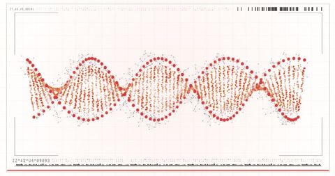 Futuristic dna helix illustration in digital grid design