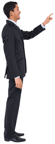 Happy Businessman Pointing Forward on Transparent Background - Download Free Stock Videos Pikwizard.com