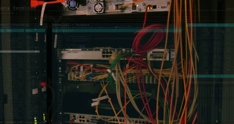 Cybersecurity Network Cables in Data Server Room