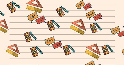 Colorful School Supplies Seamless Pattern Design