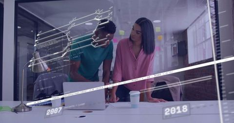 Collaborative Coworkers Brainstorming in Modern Office Setting