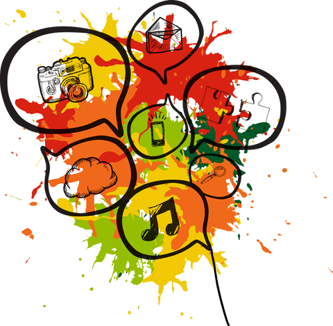 colorful illustration bubbles with icons on transparent background - Download Free Stock Videos Pikwizard.com