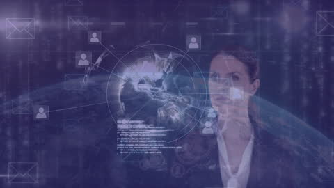 Futuristic Technology Concept with Businesswoman Interface