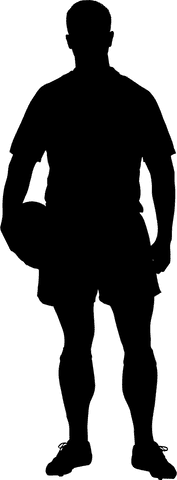 Transparent vector silhouette of athlete holding basketball