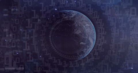 Earth Surrounded by Binary Code and Digital Interface - Download Free Stock Images Pikwizard.com