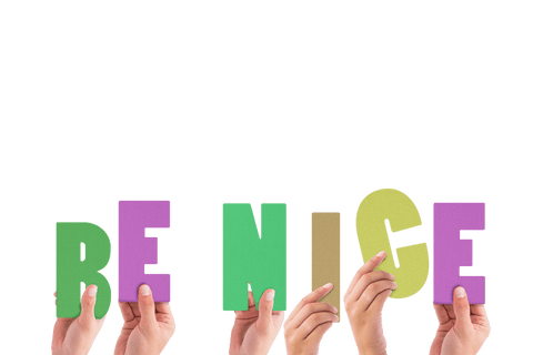 hands holding colorful be nice message on transparent background - Download Free Stock Videos Pikwizard.com