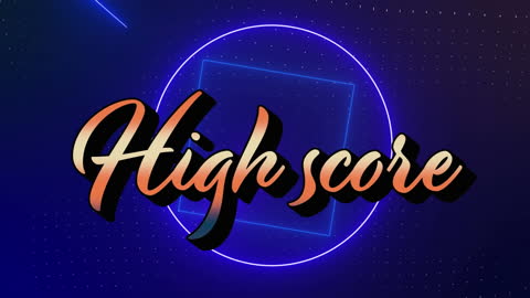 Vibrant High Score Animation with Geometric Shapes
