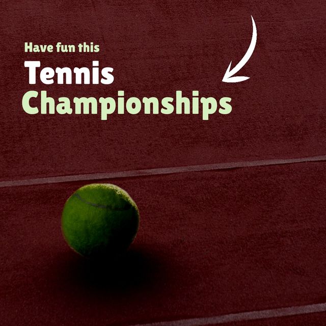 Tennis Championships Promotion with Ball on Court - Download Free Stock Templates Pikwizard.com