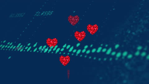 Bright Christmas Animation with Floating Diamond Hearts