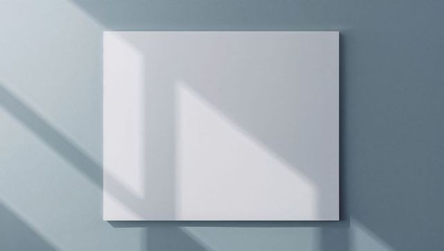 Minimalist Interior with Window-Frame Shadows on White Panel