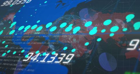 Digital Data Streaming Over Global Map with Network Lines - Download Free Stock Images Pikwizard.com