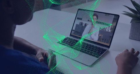 Virtual Healthcare Consultation with Doctor on Laptop