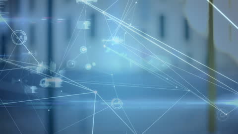 Abstract Global Network with Futuristic Interface and Connection Lines