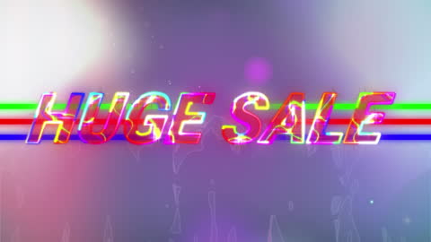 Vibrant Huge Sale Animation with Dynamic Backdrop