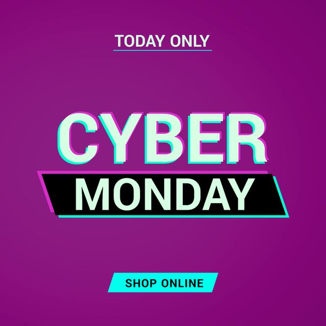 Image of cyber monday on purple background - Download Free Stock Videos Pikwizard.com