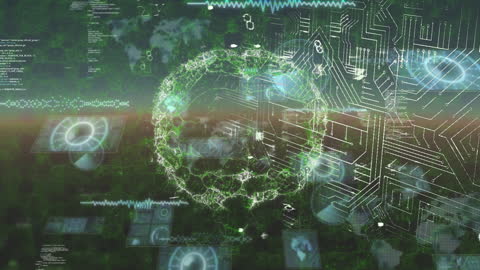 Futuristic Conceptual Animation of Digital Brain and Data Technology