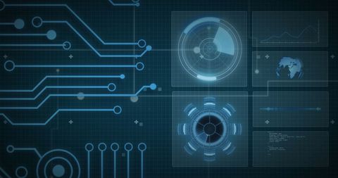 Futuristic Interface with Scope Scanning and Data Processing - Download Free Stock Images Pikwizard.com