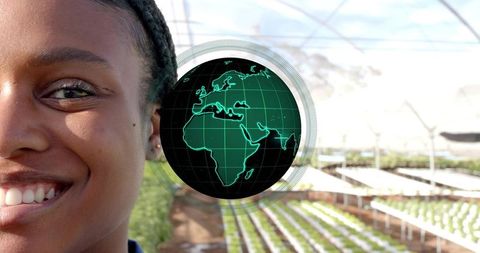 Innovative Hydroponics in Greenhouse with Holographic Globe