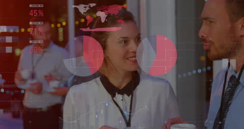 Business Team Analyzing Data During Social Event