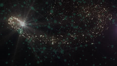 Dynamic Network Patterns with Connected Purple Dots and Lines