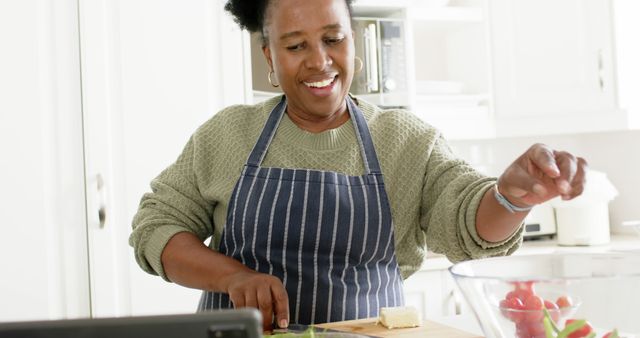 Senior Woman Cooking Healthy Meal in Kitchen - Download Free Stock Images Pikwizard.com