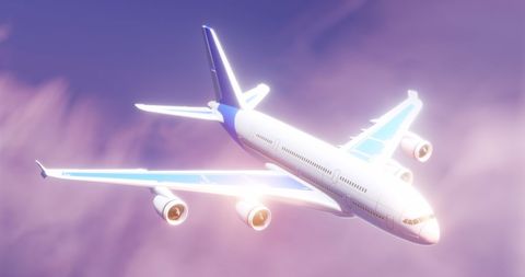 Futuristic Digital Airplane Gliding Above Clouds - Download Free Stock Images Pikwizard.com