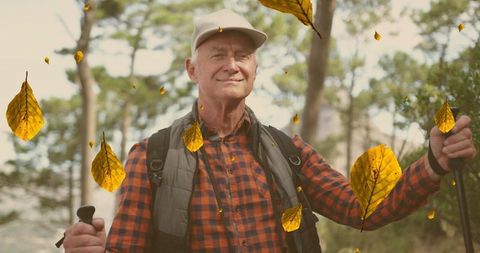 Senior Man Hiking During Autumn Gaining Inspiration in Nature - Download Free Stock Images Pikwizard.com