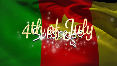 4th of July Celebration Text with Motion Graphics on Senegal Flag