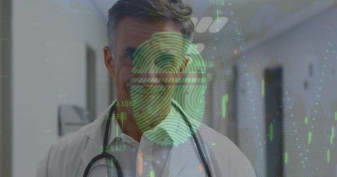 Doctor Using Digital Fingerprint for Medical Technology Innovation