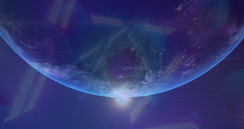 Neon Triangles Over Earth with Global Connections
