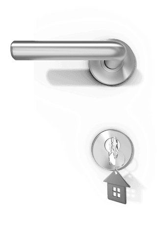 modern stainless steel door handle with transparent key in lock - Download Free Stock Videos Pikwizard.com