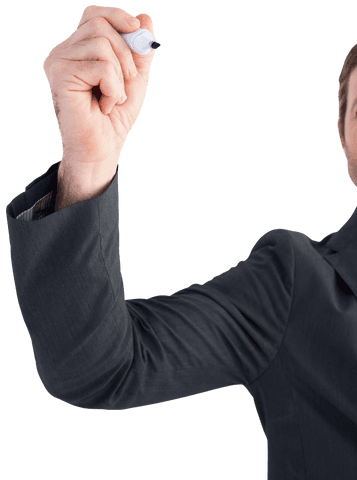 Businessman Writing with Marker on Transparent Background - Download Free Stock Videos Pikwizard.com