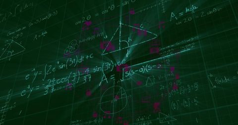 Digital Realm with Mathematical Formulas and Network Visuals - Download Free Stock Images Pikwizard.com