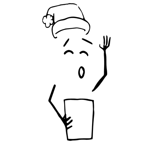 Festive character wearing santa hat on transparent background