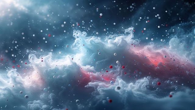 Colorful Nebula Swirling in Deep Space with Stellar Particles