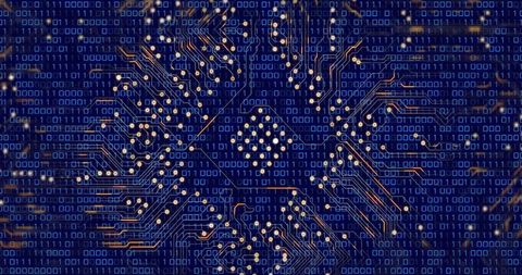 Conceptual Visual of Circuit Board Integrating Binary Code - Download Free Stock Images Pikwizard.com