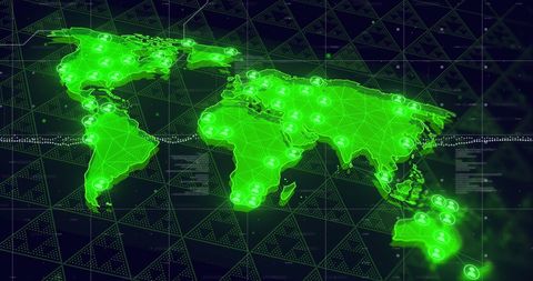 Global Network Connections with Digital Grid Overlay - Download Free Stock Images Pikwizard.com