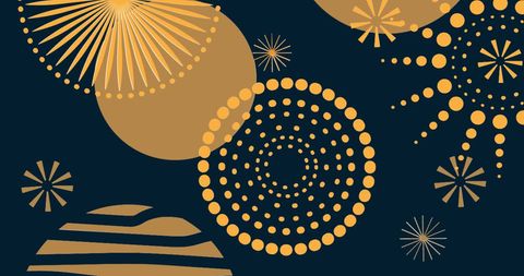 Digital gold fireworks celebration background