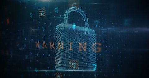 Digital Security Warning with Holographic Padlock and Code - Download Free Stock Images Pikwizard.com