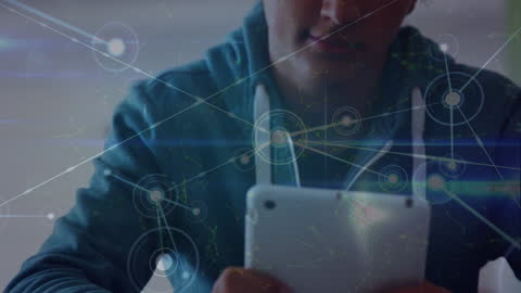 Student Engaging with Digital Technology and Network Connections