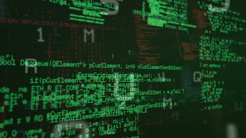 Animated Green Data Processing Background