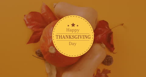 Thanksgiving Day Greeting with Autumn Background