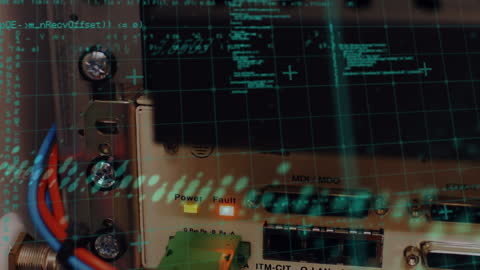 Futuristic Data Processing Interface over Server Equipment