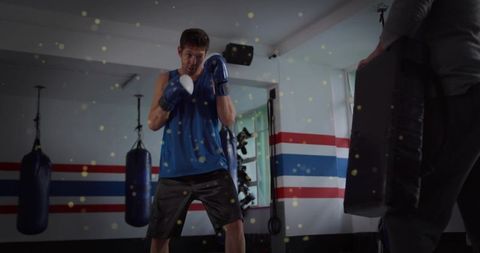 Boxer Training Session in Gym Undergoing Rigorous Workout