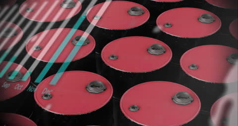 Barrels with Data Animation Illustrating Global Shipping Trends