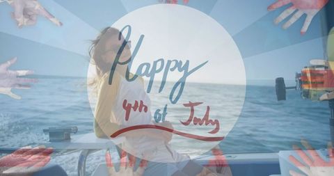 Celebrating Fourth of July on Yacht